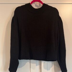Puff sleeve Cozy Black Women's Sweater M